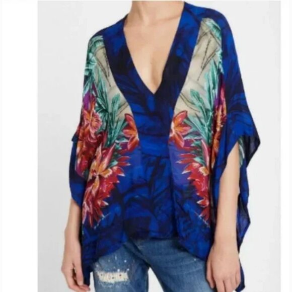 NWT Desigual Siracusa Oriental Inspo Batwing Blouse Multi-Colored Size Small - Picture 4 of 12